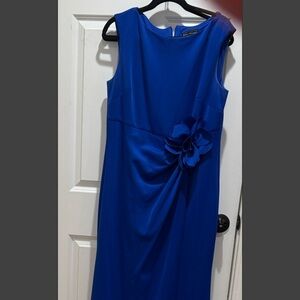 Jessica Howard Royal Blue Sleeveless Maxi Dress with Floral Waist Accent